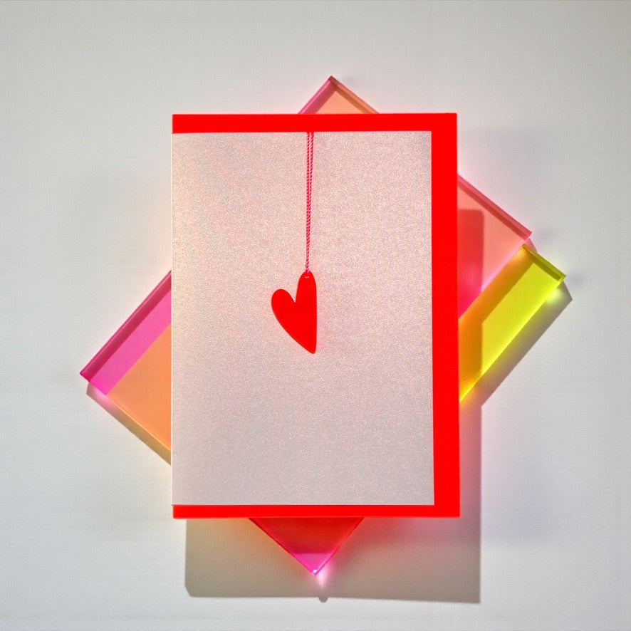 Hang Me Happy * Heart neon red