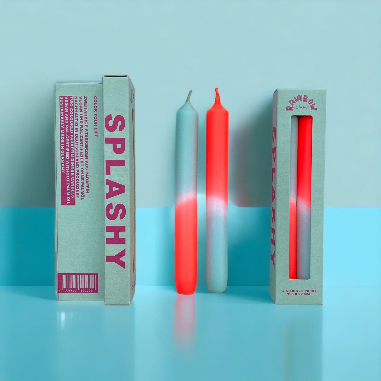 Rainbow Studio * Stabkerze 2er Set SPLASHY