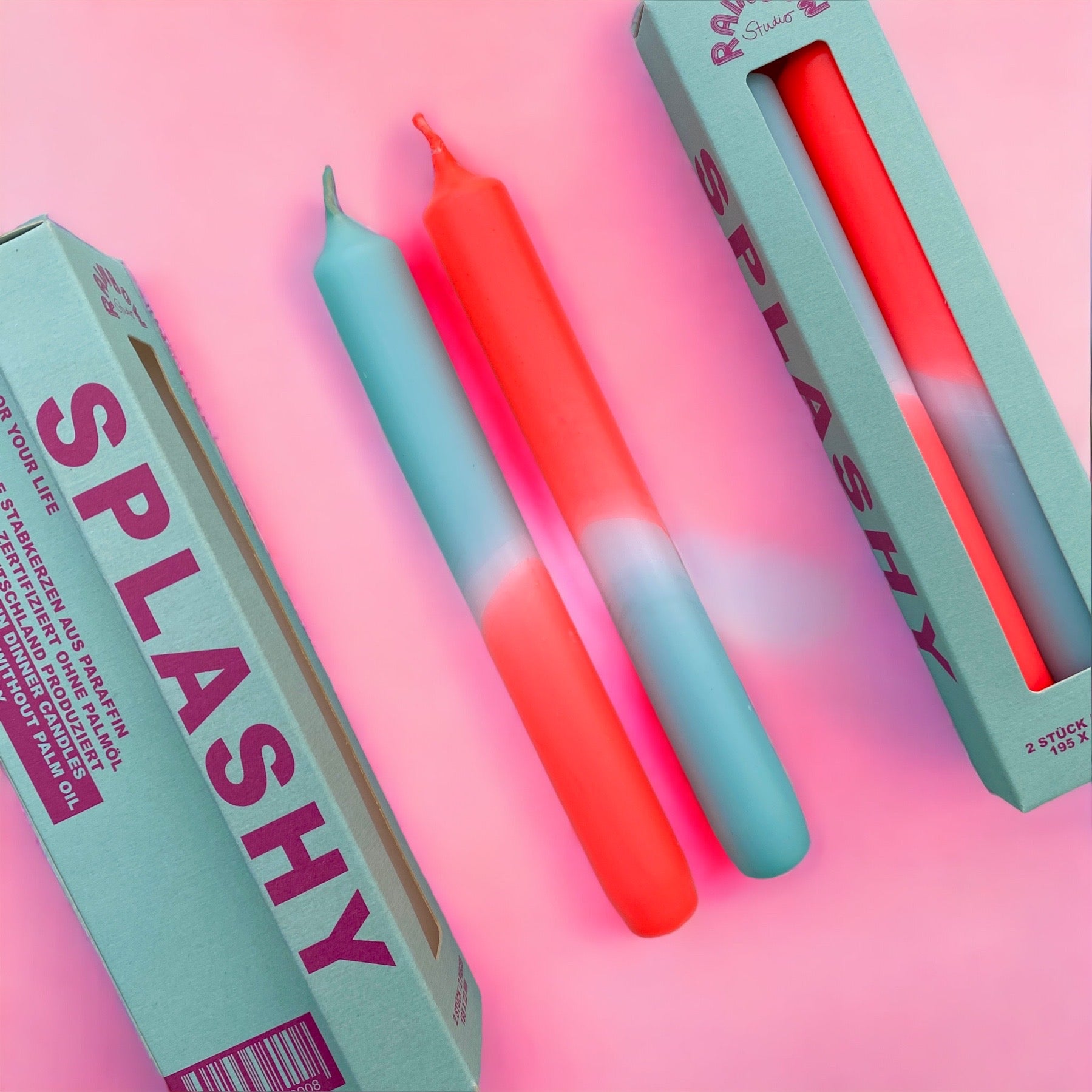 Rainbow Studio * Stabkerze 2er Set SPLASHY