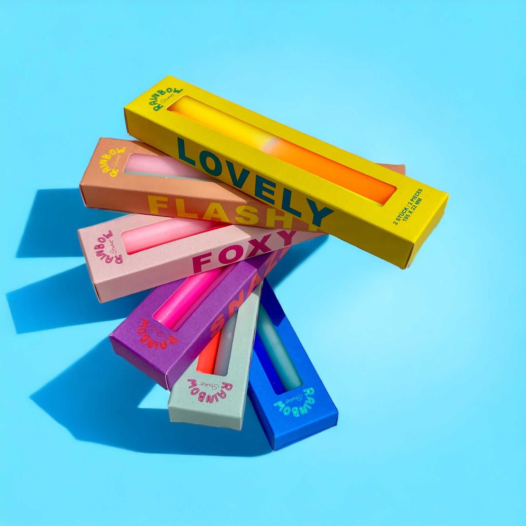Rainbow Studio * Stabkerze 2er Set SPLASHY