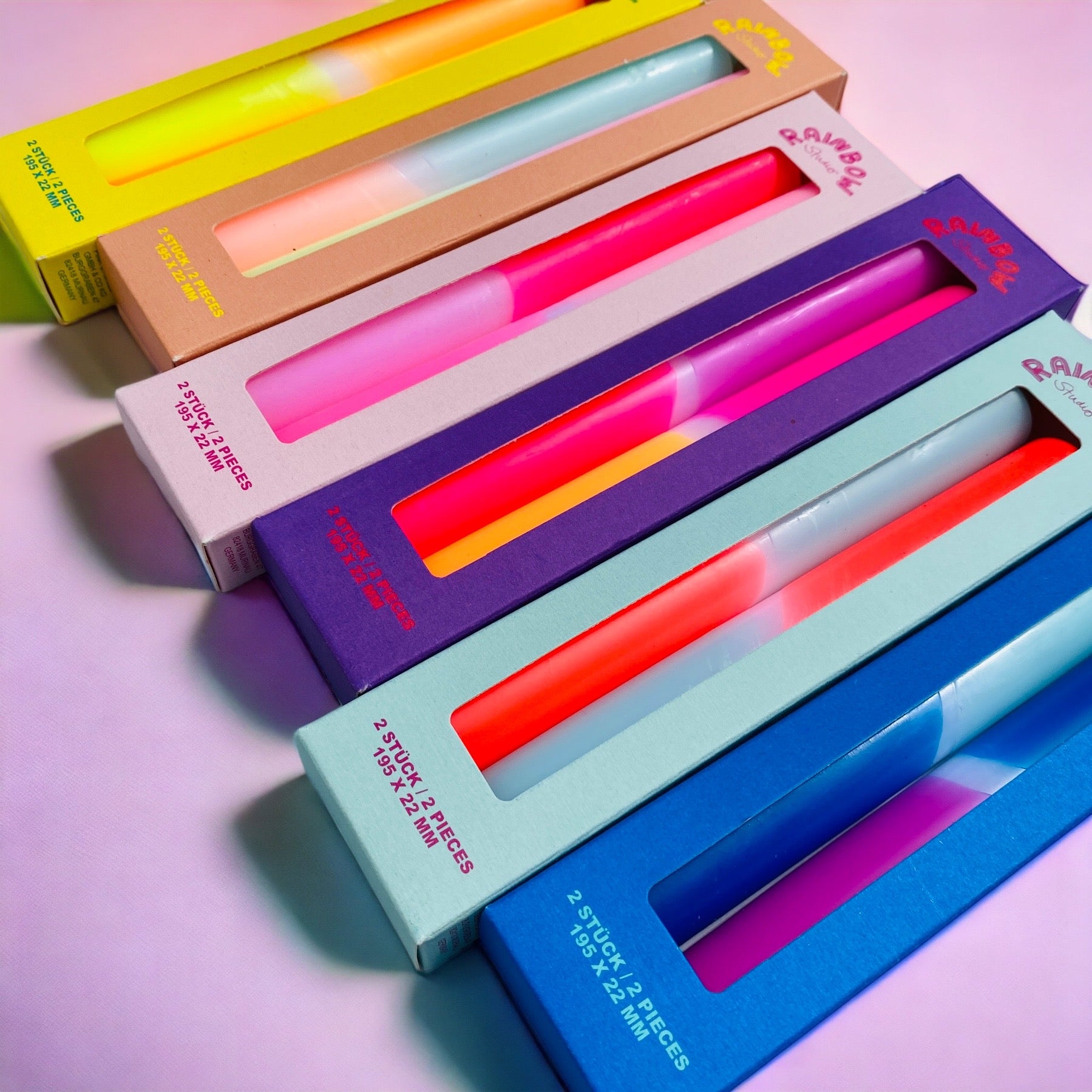 Rainbow Studio * Lot de 2 bougies sur bâtonnet WILY