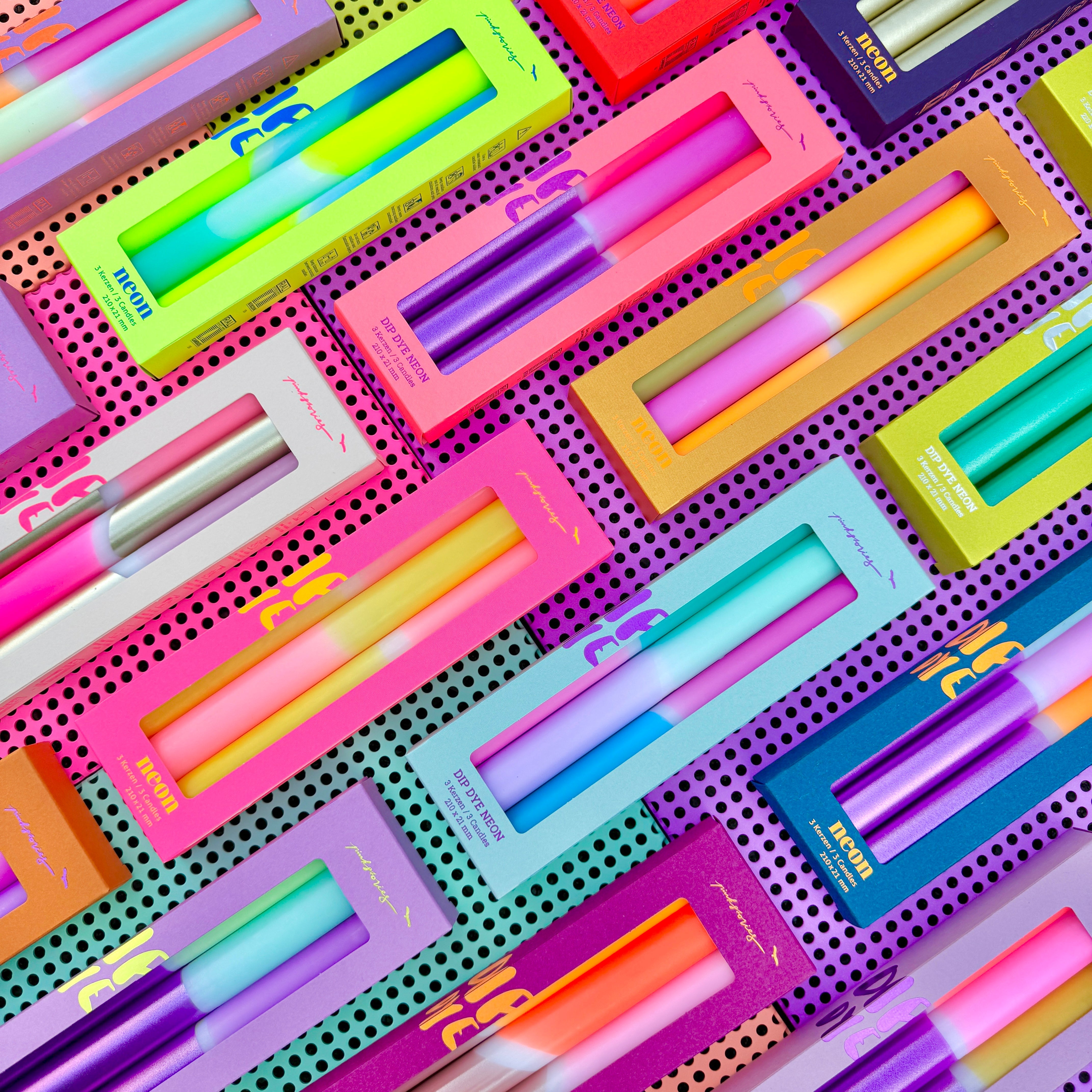 Dip Dye Neon * Dinner Candles