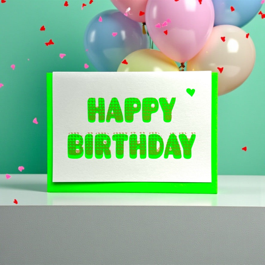 Bubble Birthday neongrün