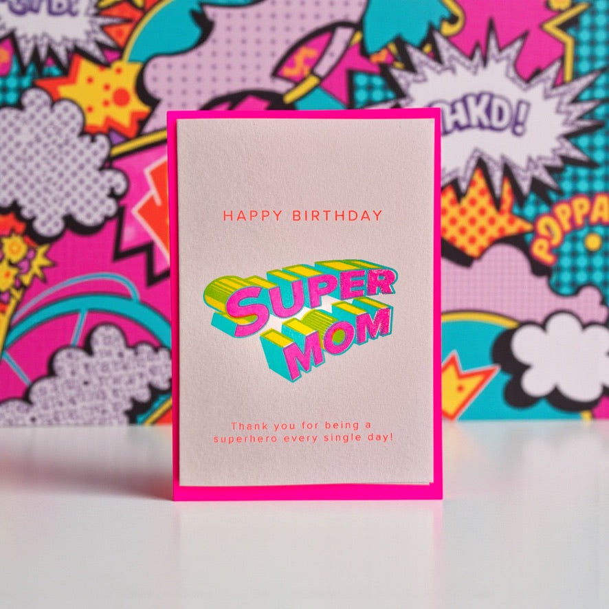 Happy Birthday Supermom pink