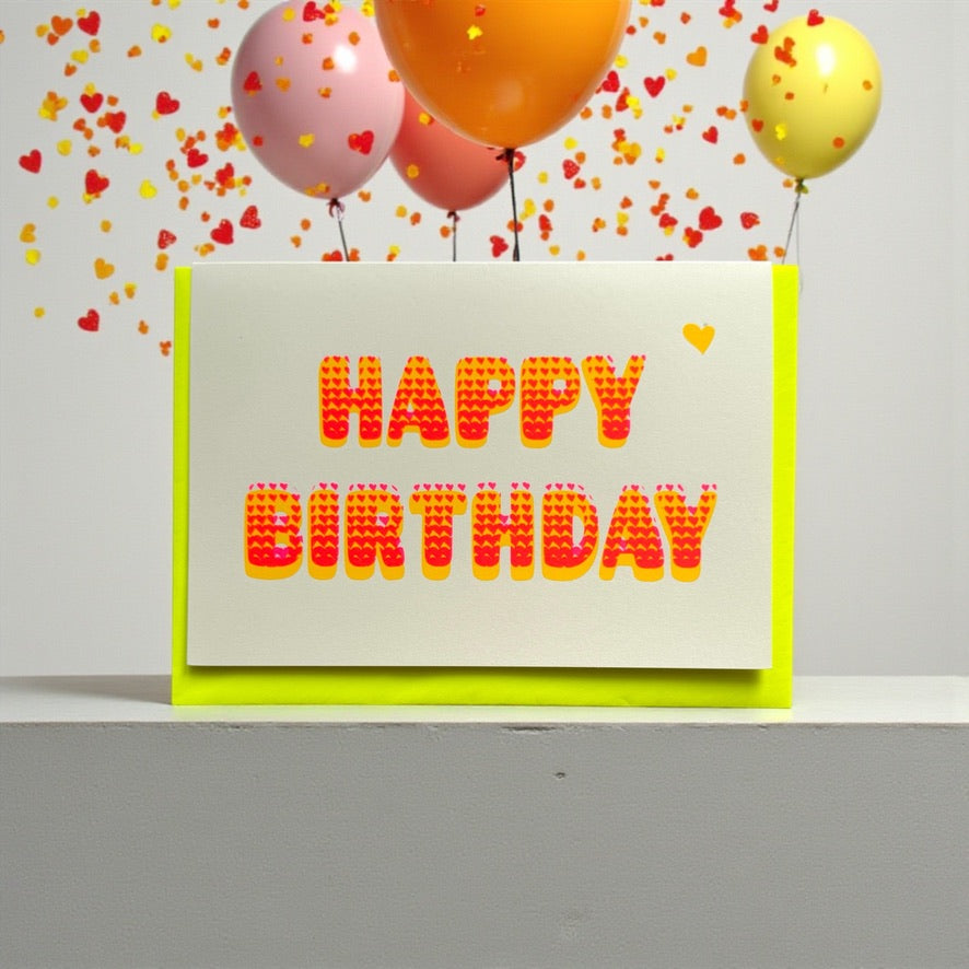 Bubble Birthday neongelb