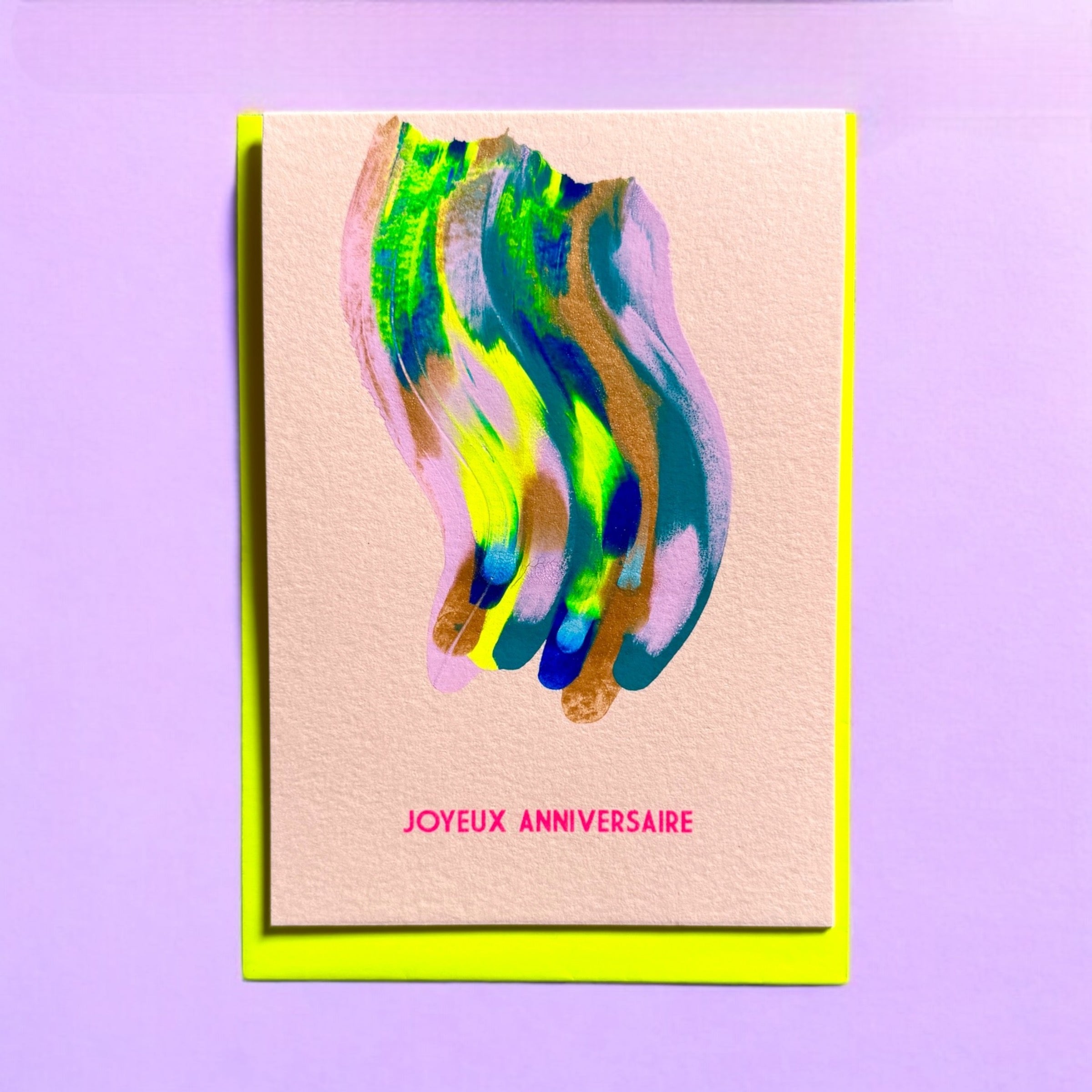 Teinté Joyeux Anniversaire jaune fluo