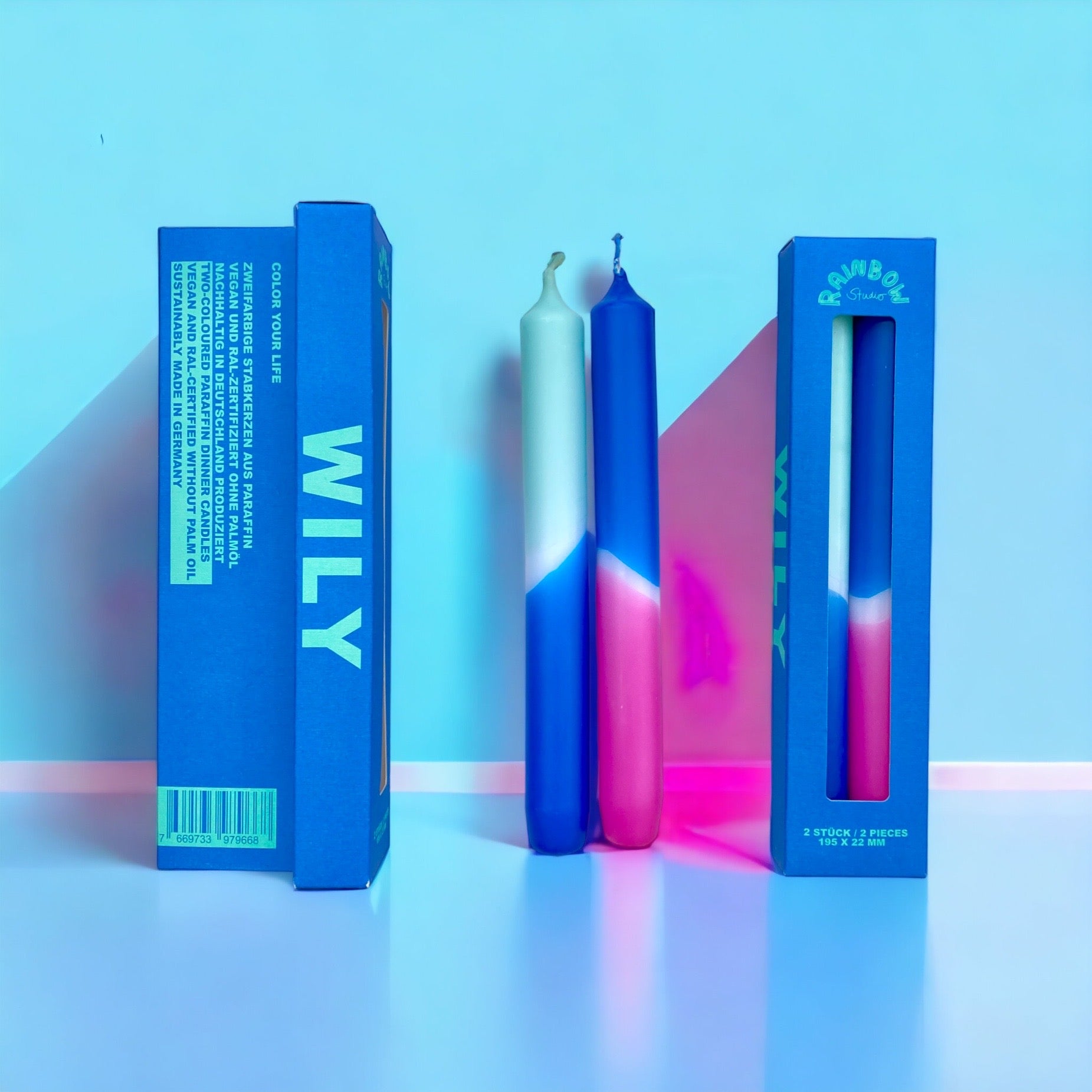 Rainbow Studio * Stabkerze 2er Set WILY
