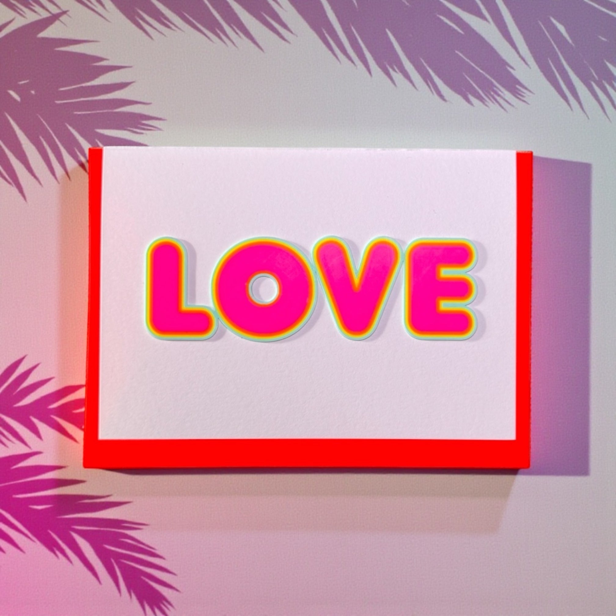 Sunset Strip Cards * Love neon red